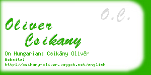 oliver csikany business card
